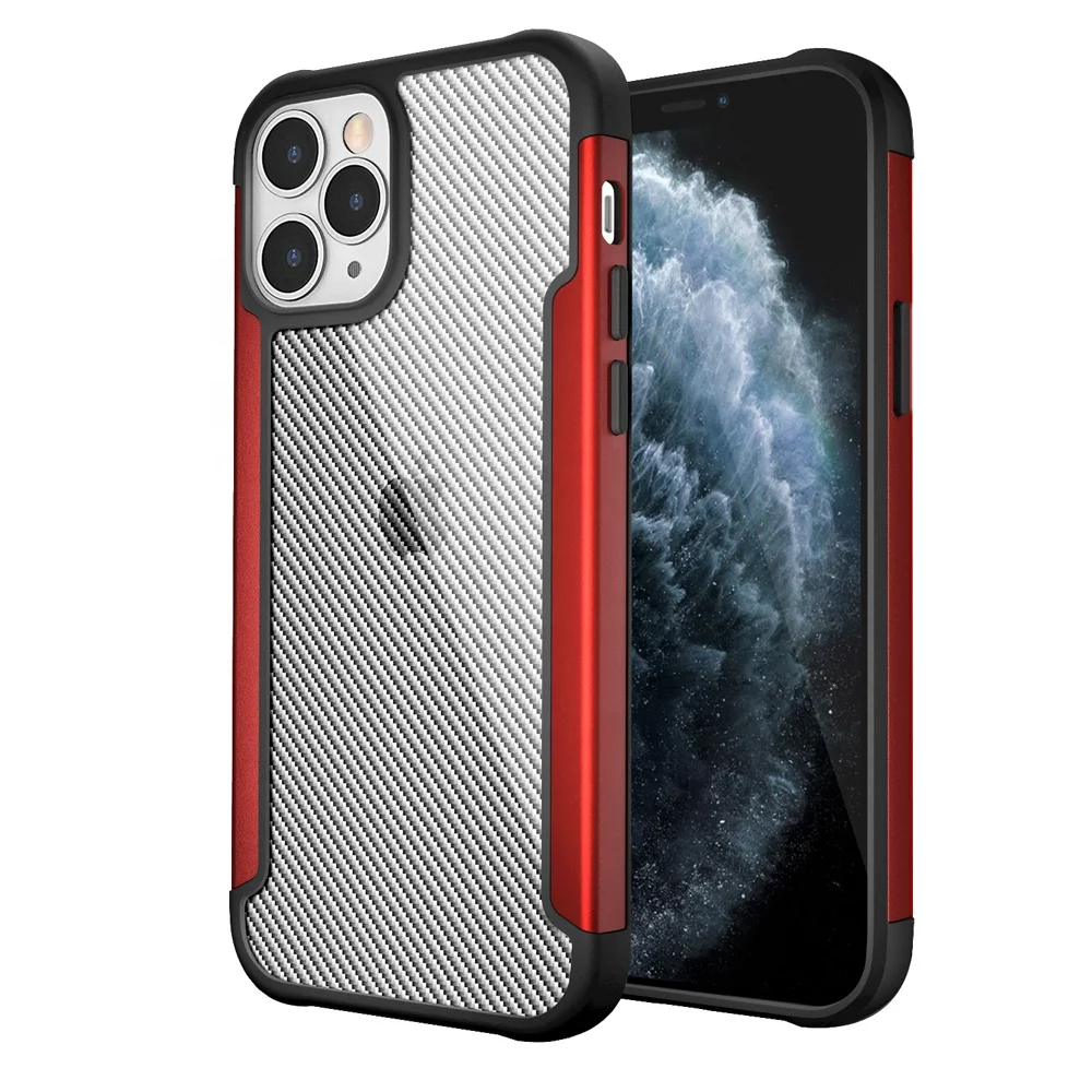 

2021 Newest Shockproof Strong Carbon Fiber Alloy Metal Color Aluminum Iron Man Phone Case For iPhone 12 Mini 11 Pro X XR XS Max