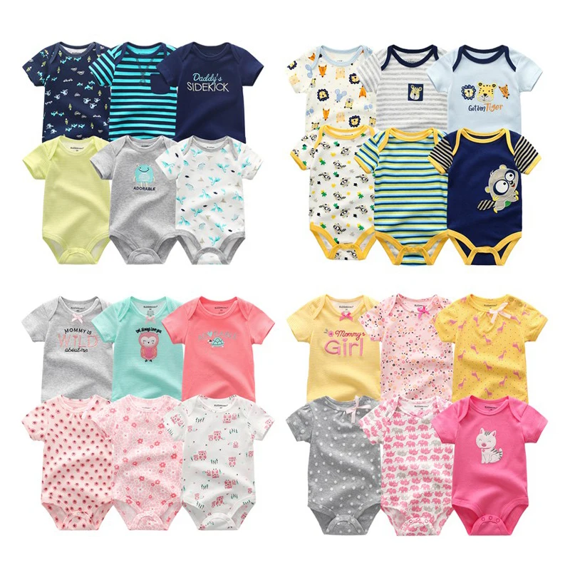 

6pcs/lots 27 models new born baby boy's rompers bodysuits