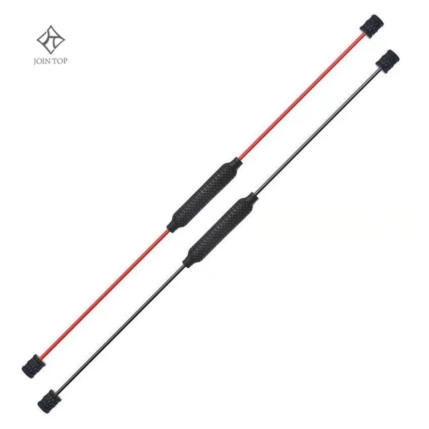 

jointop Multi-Function Training Stick Fitness Exercise Elastic Stick Vibrating Rod Phyllis Tremble Yoga Wand, Black/red