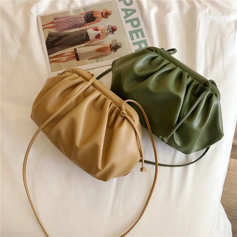 

2021 New Hot Sell High Quality Cloud Shape PU Leather Handbag Women Shoulder Bag messenger sling bag, As picture