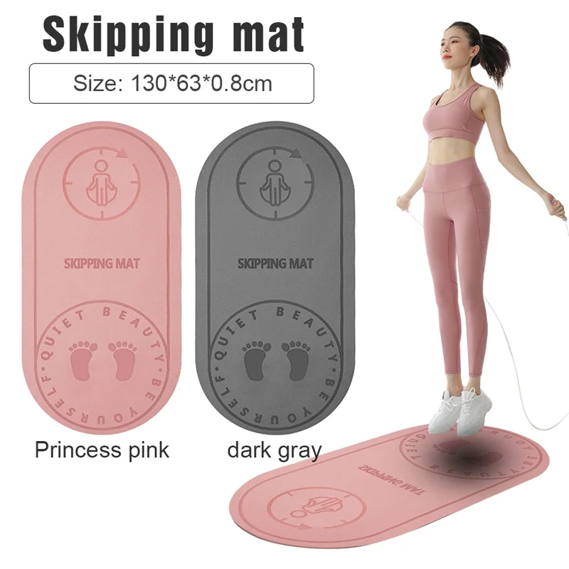 

Non Slip Shock Adsorption TPE Jump Rope Yoga Mat Textured Thick High Density Floor Workouts Skipping Rope Mat, As pictures