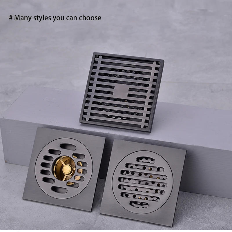 

100X100MM Solid Brass Shower Drain Bathroom Floor Drain