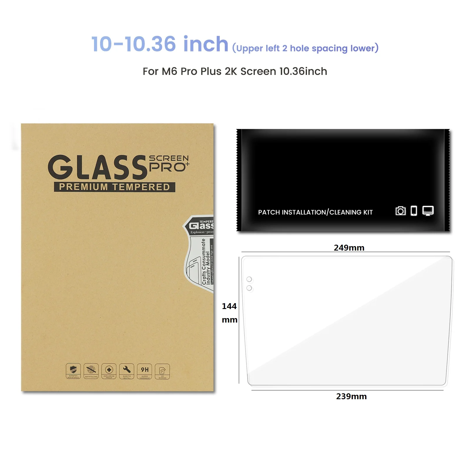 

Car Tempered glass protective film for car radio 9/10inch SS-GHM