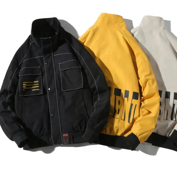 

New Model POCKET AUTUMN SPRING YELLOW MENS JACKET CUSTOM 2021