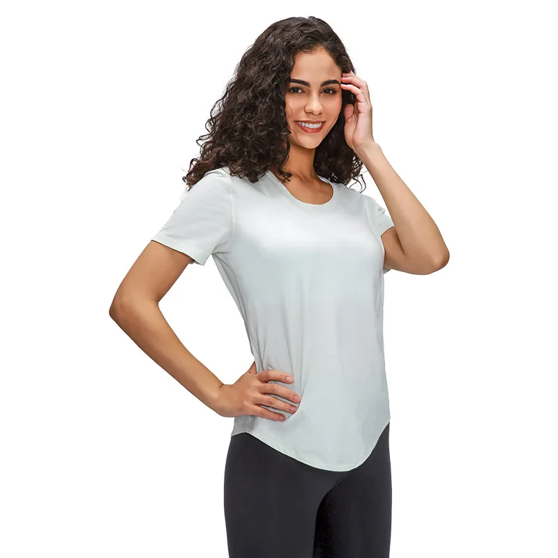 

Jogging Active wear Womens Fitness Yoga Training T Shirt Quick Drying Tee Short Sleeves Running Tank Tops Fitness Yoga t Shirts