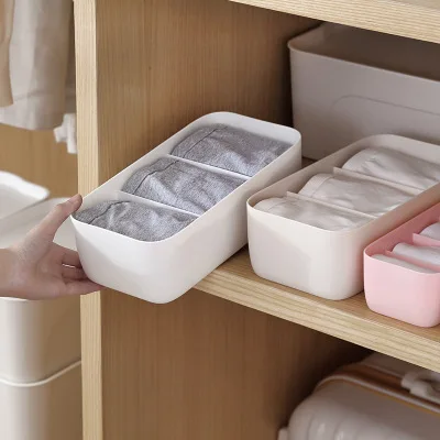 

Separated Socks Storage Box Plastic Underwear Storage Desktop Drawer Finishing Household Items Creative Storage Box, As show