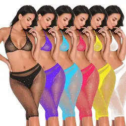 Women fashion 10 colors rhinestone sexy fishnet br