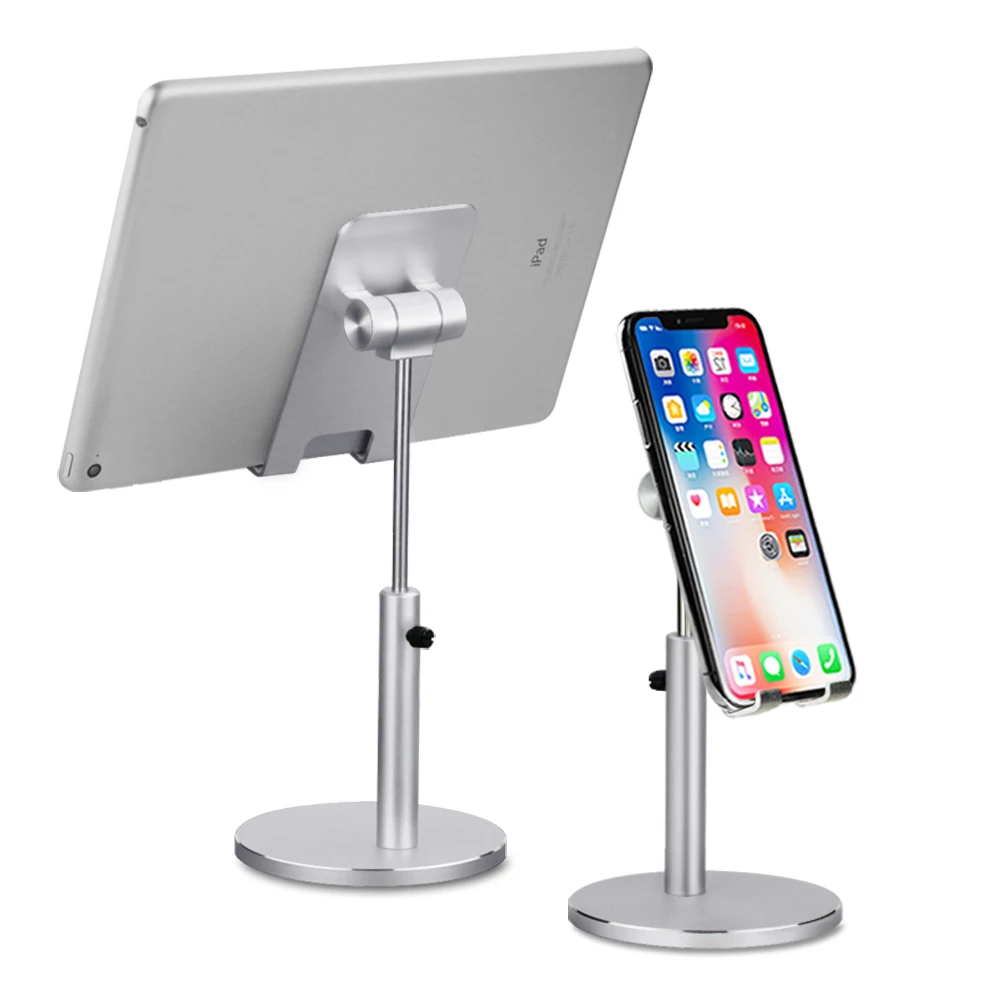 

Desktop Aluminium Alloy Mobile Phone Holders Multi Angle Adjustable Tablet Stand Compatible with Phone iPad Tablets, Silver / black / pink