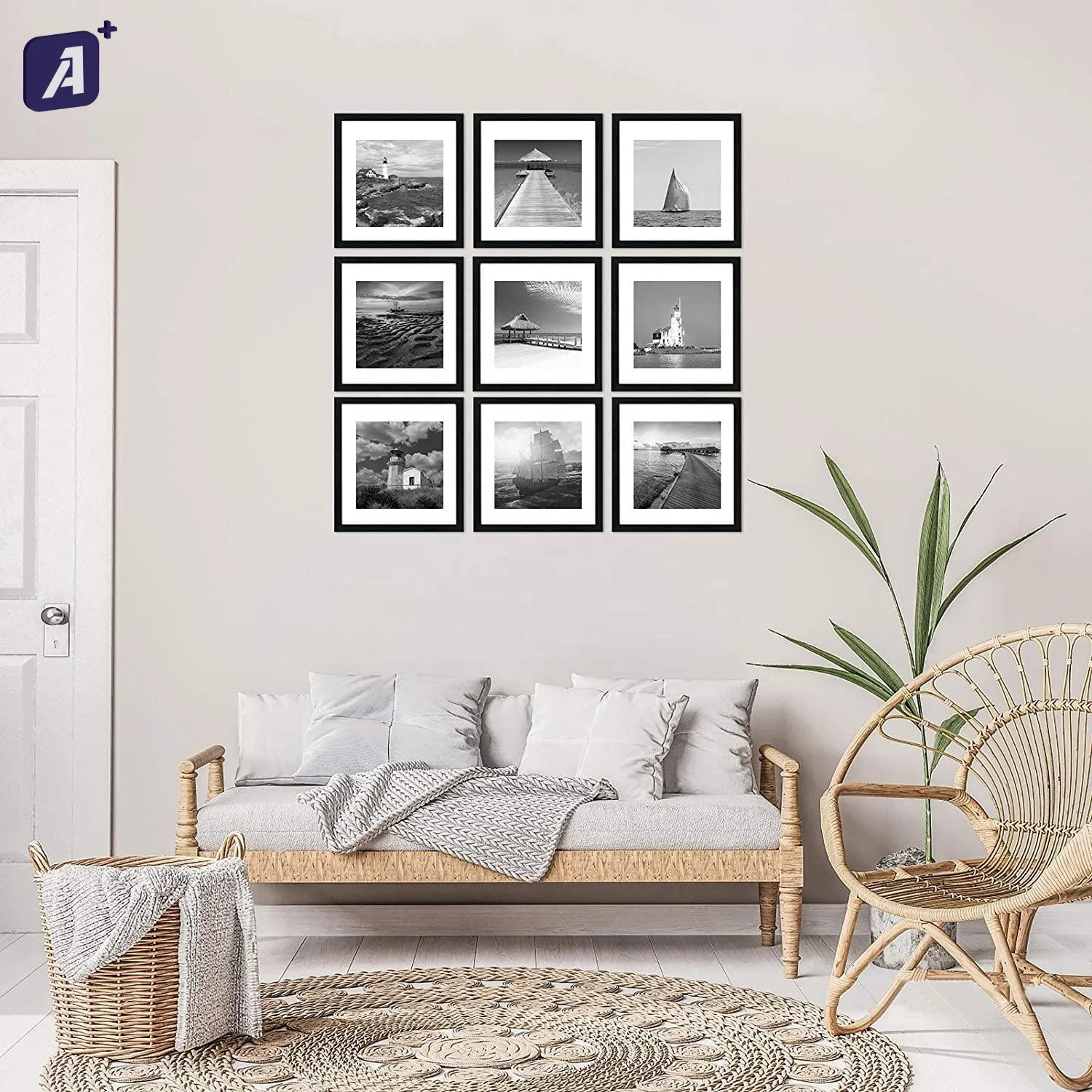 

8x8inch Lightweight High Quality Durable Desktop Standing Wall Frames Memorial Plastic Photo Frame