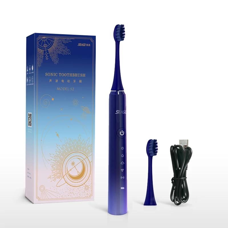 

SEAGO 2020 NEW Arrival Rechargeable Wholesale Manufacture Ultra Sonic electric toothbrush with replaced soft bristles brushhead