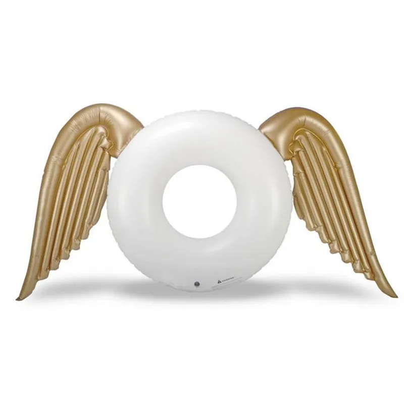 

High quality OEM PVC custom pool float swim ring floating toy inflatable mermaid float swim ring for summer, White\golden