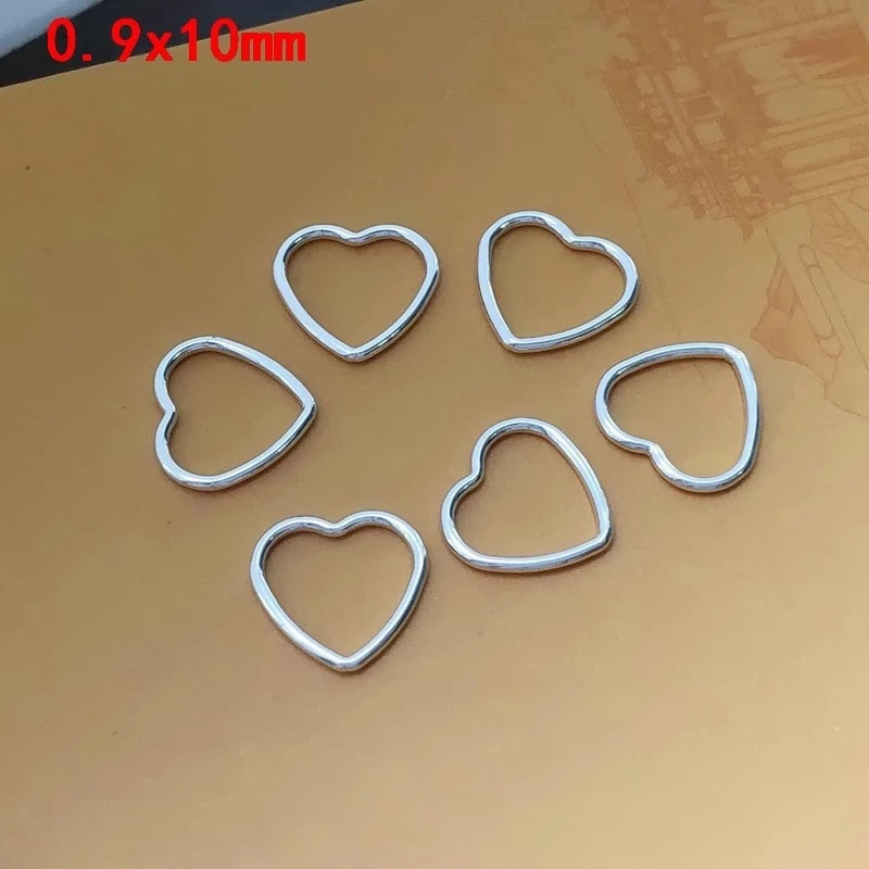 

New 925 Sterling Silver Heart Closed Rings for DIY Jewelry Making