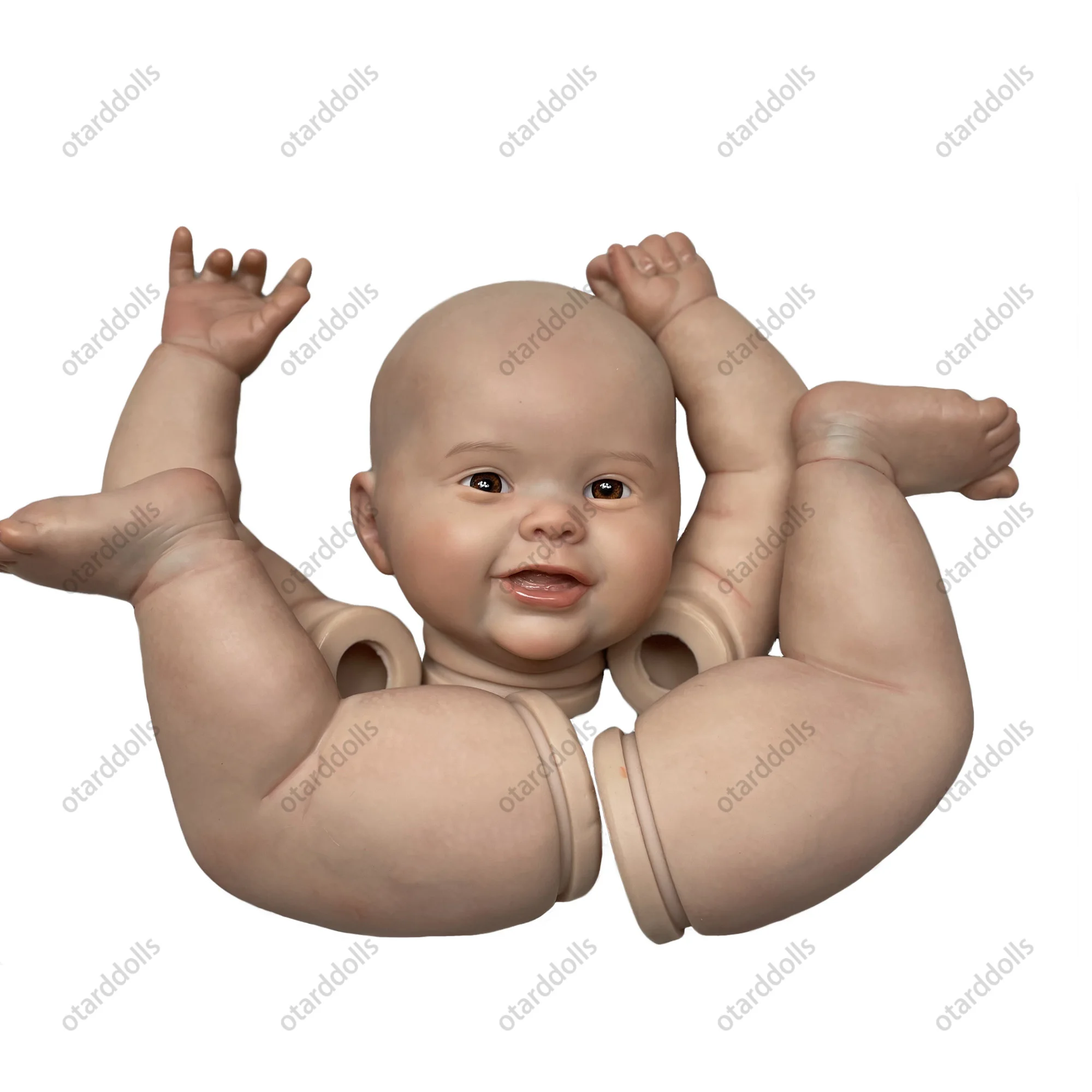 

24 Inch Reborn Doll Kit Open Eyes Smile Bebe Artist Painted Reborn Dolls Cute Soft 60Cm Baby Doll Toy