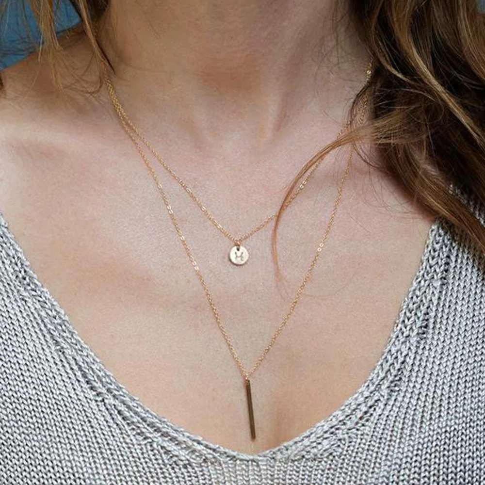 

JUJIE Latest Stainless Steel Mom gift cute jewelry minimalist necklace boho layering long chain necklace for women, Silver/gold/rose gold