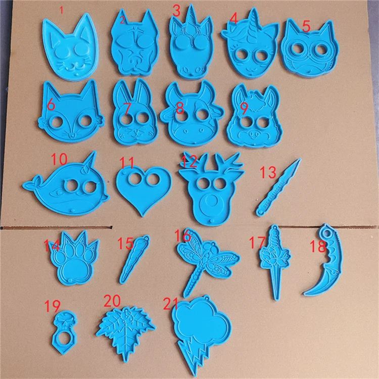 

Y1659 Shiny full set self defense Silicone Mold keychain Mold for Resin craft handmade, Blue