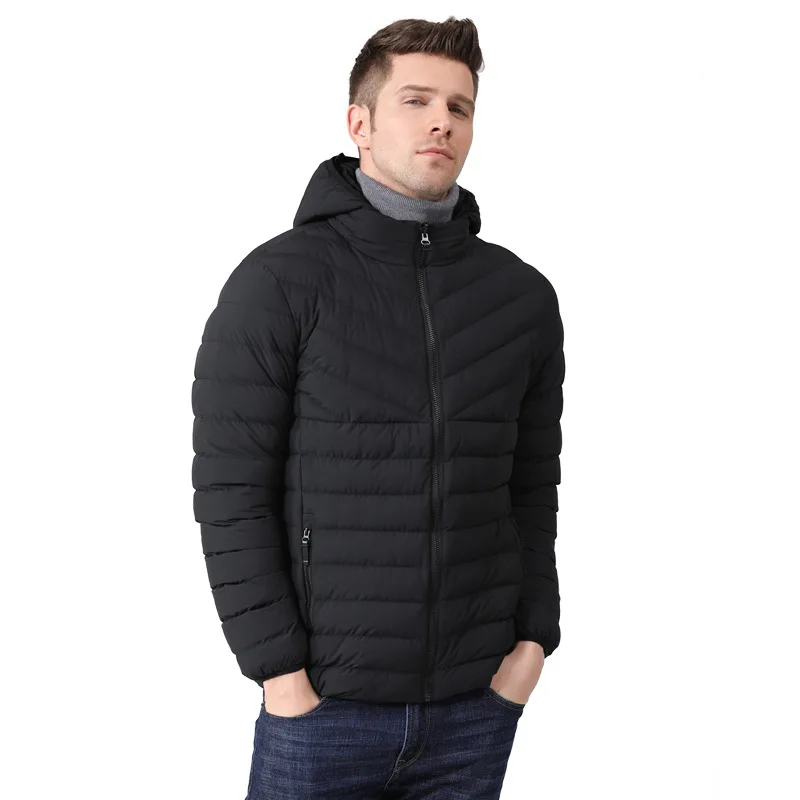 

2021 Winter New Ribs Cotton Short Men's Down Coat Trend Oversize Double Sided Wear Warmth Windproof Hooded Mens Down Padded Coat