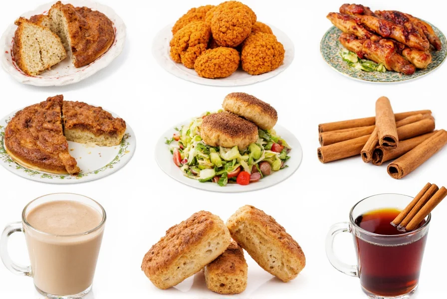 Various culinary applications of cinnamon including baked goods, savory dishes, and beverage preparations