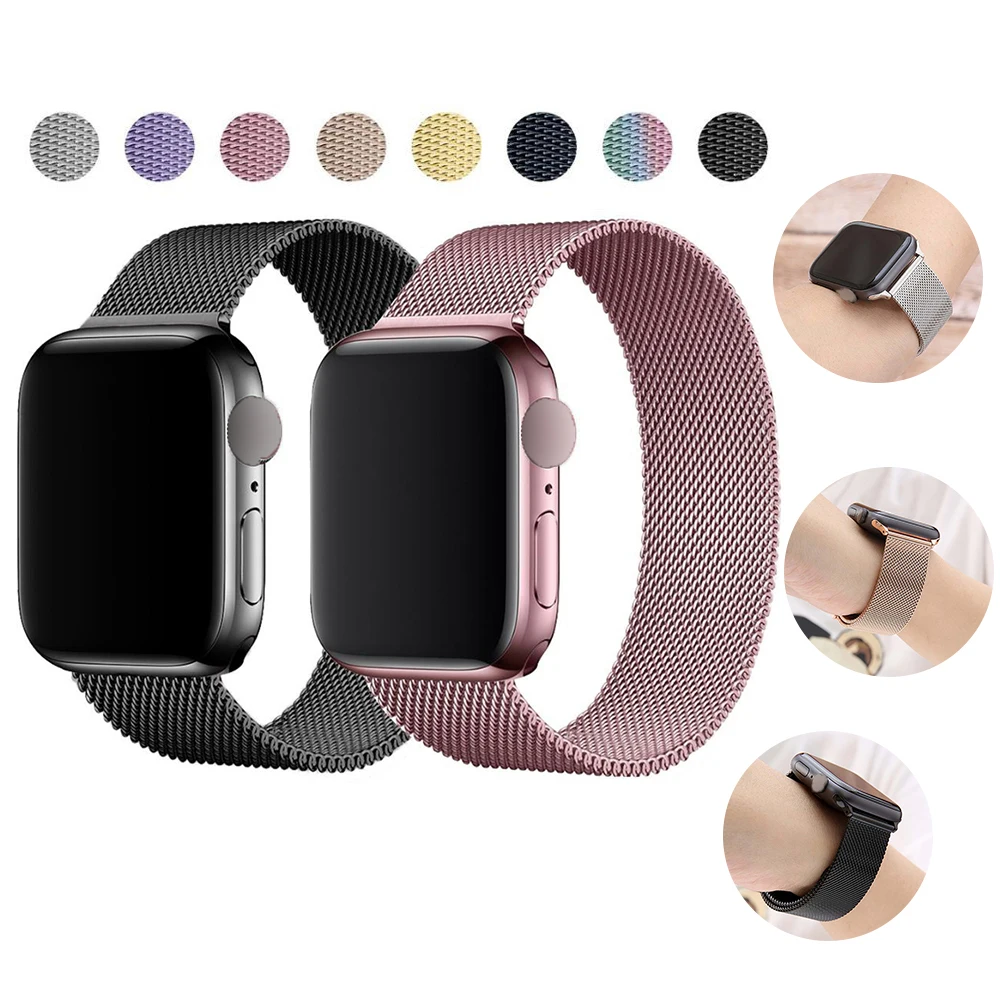 

Magnetic Buckle Milanese Loop Replacement Watch Band for Iwatch 38 40 42 44 Mm Strap for Apple Watch Series 6 Se 5 4 3 2 1