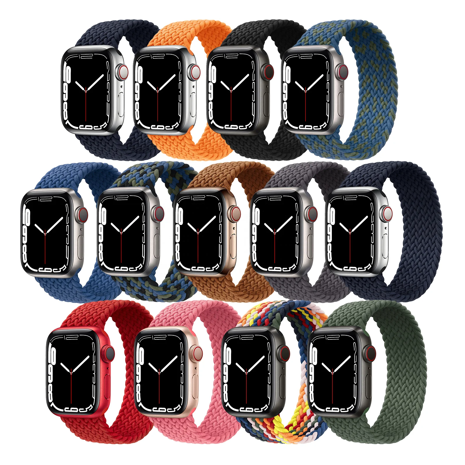 

Best Selling Nylon Elastic Band Nylon Woven Bands Braided Solo Loop Nato Watch Straps For Iwatch Series 7654SE Apple Watch Band, Optional