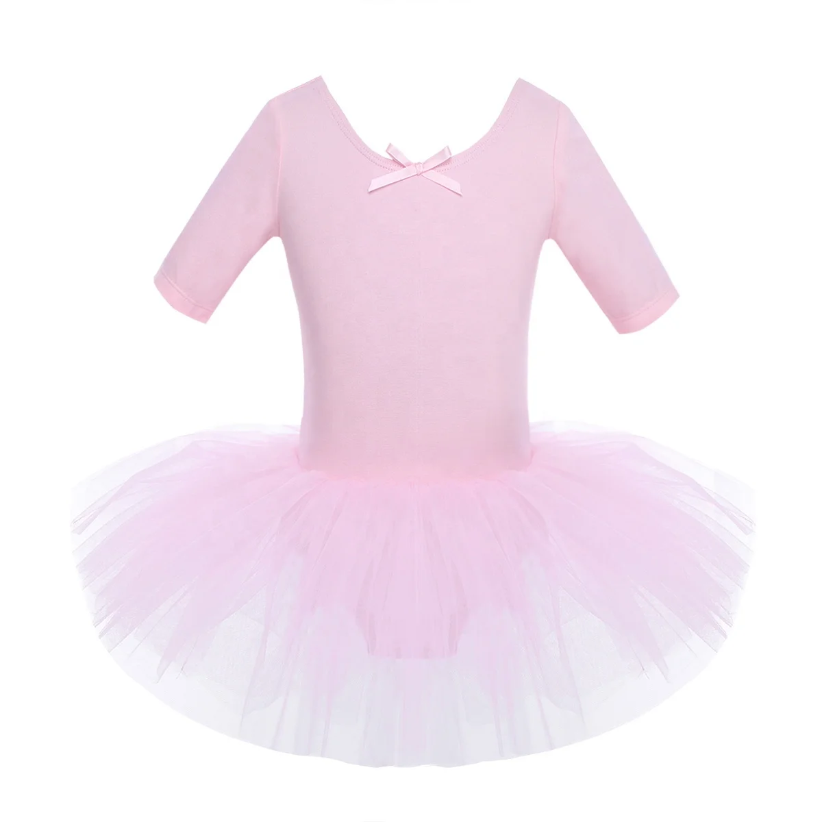 

Kids Girls Short Sleeve Cotton Tulle Training Dancewear Performance Wear Ballet Costume Ballet Dress Dance Dresses Girl Leotards