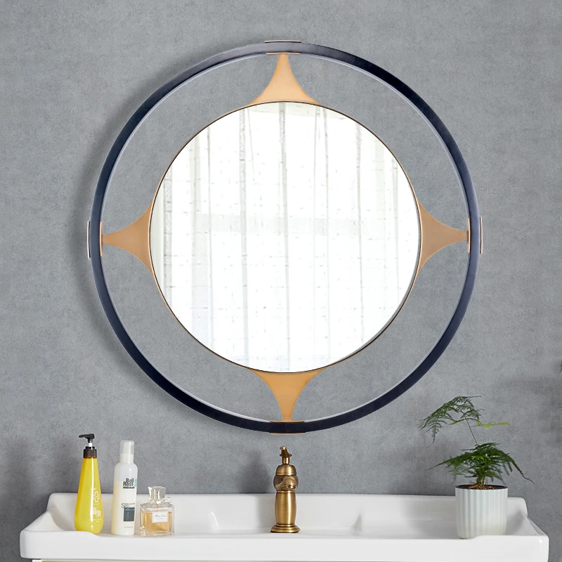 MOK Factory direct sale hot stainless metal mirror custom round art frame wall bathroom mirror wholesale decorative wall mirror