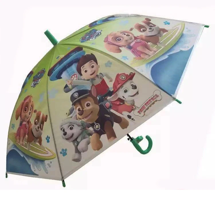 Cheap wholesale paw patrol printed Child Clear Kid umbrellas with custom logo printed