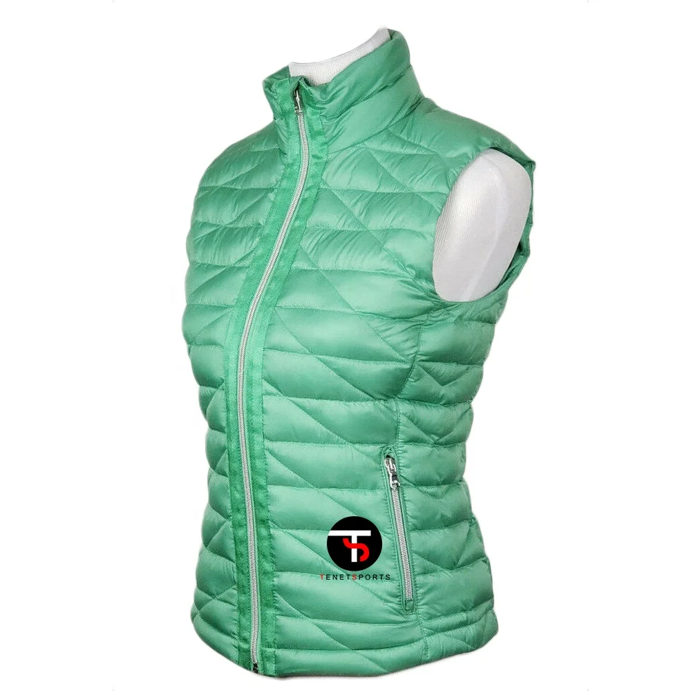 Womens Ultra Lightweight Stand Collar Puffer Vest,Ladies Puffy