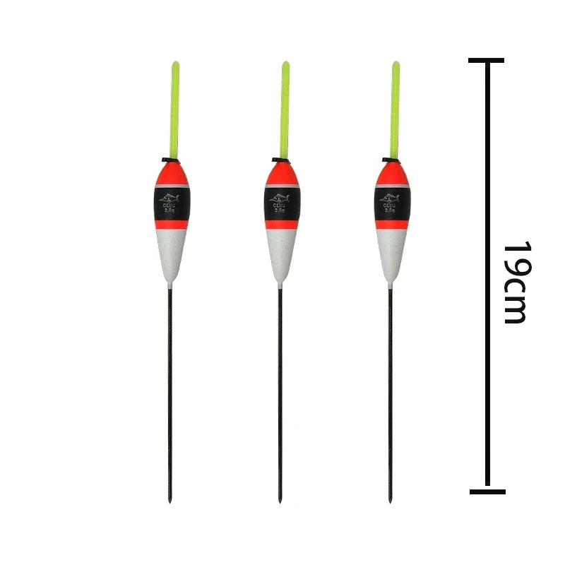 

ToplineTacke10pcs night luminous carp fishing float weigh t2.5g plastic vertical buoy float hard tail floats for fishing floater, Red
