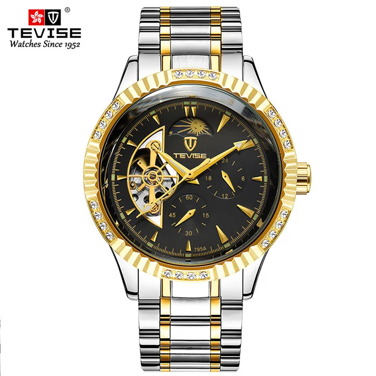 

Classic Black Golden Clock Male Brand Men's Automatic Watches Mechanical Wrist Watch Wholesale, Optional