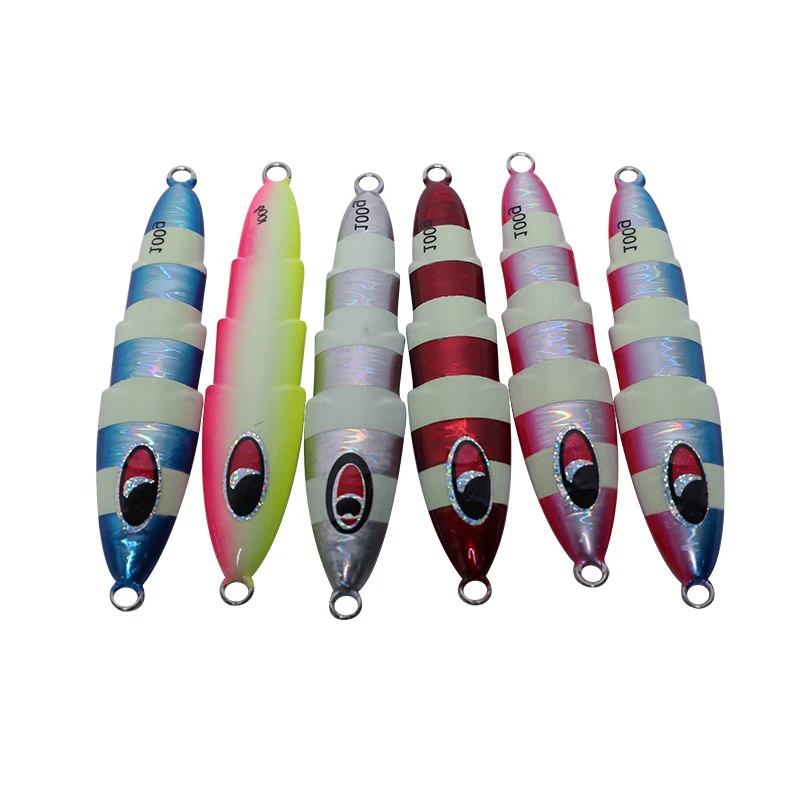 

Luminous Fishing Lure Slow Pitch Metal Jig Lures 80g 100g 120g 150g 200g 250g 300g, As shown, support oem odm