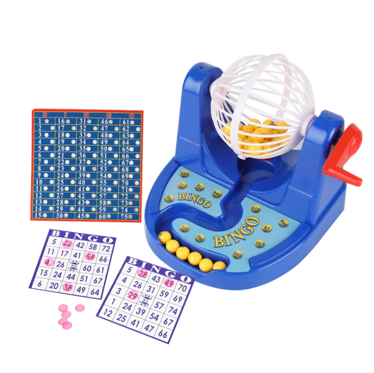 

Kids puzzle desktop toy gift simulation lottery Gambling game Bingo machine, Blue