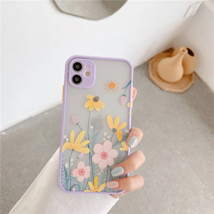 

Wholesale cell phone case flower custom logo mobile phone cover camera protector for iphone 11 12 pro max, As shown