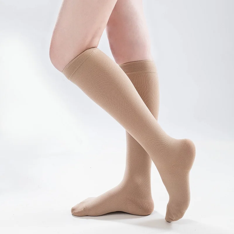 

Top manufacturer anti embolism varicose knee high closed toe custom sports medical compression socks 20-30mmHg, Custom color