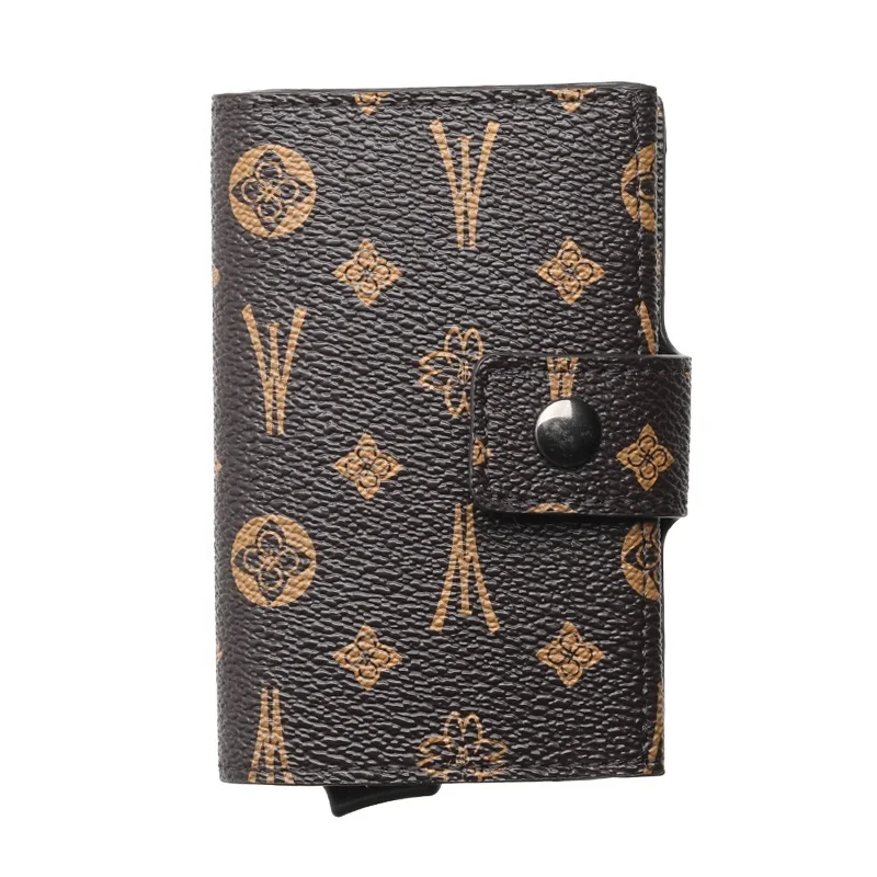 

Boson hot sale Slim RFID blocking Genuine leather money clip card wallets for women fashionable, Black,silver