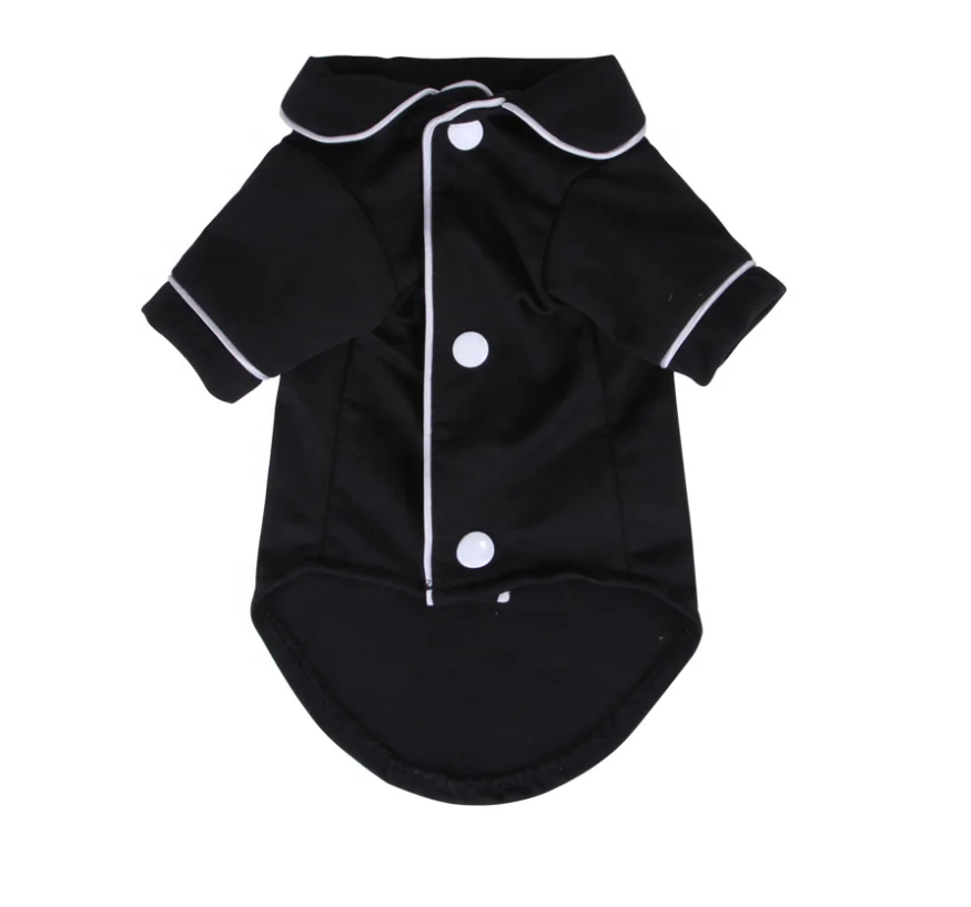 

Elegant Black Pink French Comfortable Sleepwear Fashion Dog Shirt Plain Pet Home Pajamas With Button, Black, pink, color can be customized