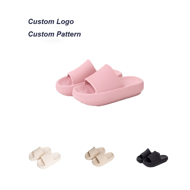 

Custom Logo Pattern Eva Soft Sole Beach Slide Sandals Bathroom Shoes Chancletas De Hombre Pillow Slippers For Women And Men
