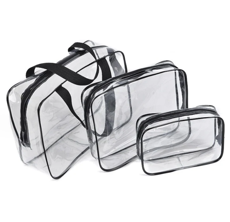 

Customized travel Waterproof Transparent Cosmetic Pouch pvc clear makeup bag with logo printing