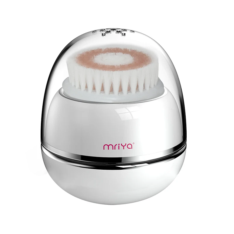 

Wireless Charging Double Brush Head Mini Silicone Facial Cleansing Brush Face Cleaning Massage Tool, White or customized