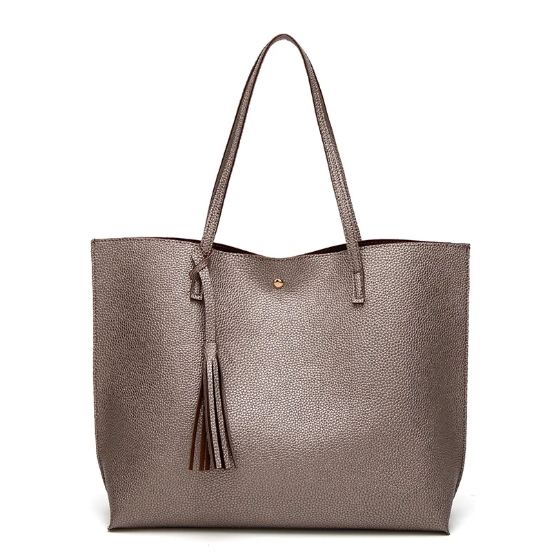 

The Best Designer Tote Shoulder Bag Large Capacity Women Hand Bags Soft Faux Leather Tassel Hand Bags, 7 colors