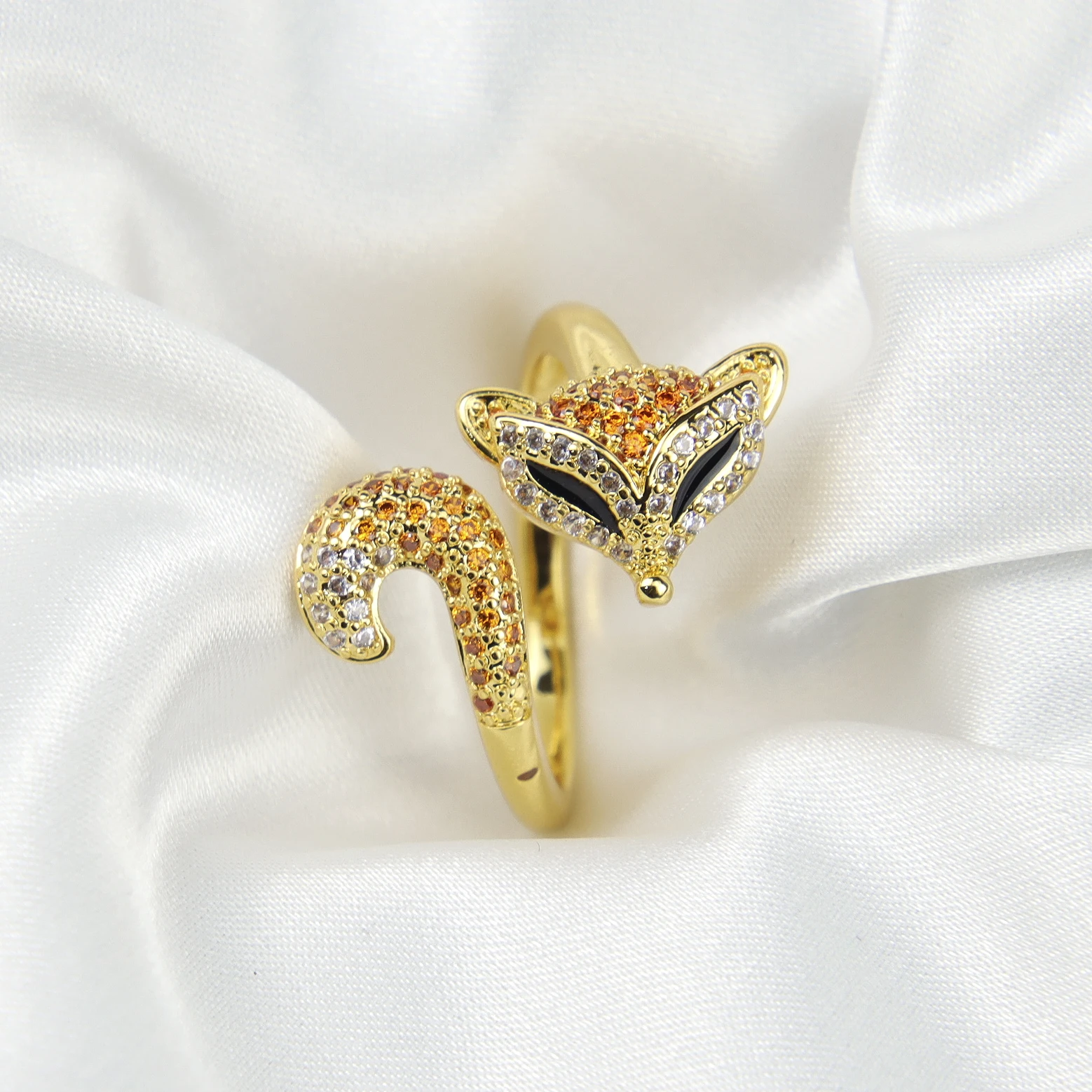 

Factory Wholesale Fox Shape Jewelry high quality animal ring gold fox jewelry