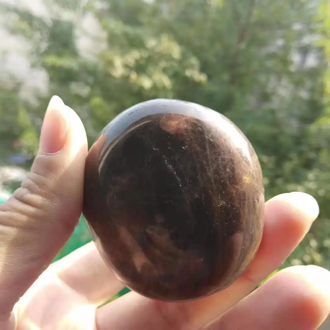 高品质天然黑色 moon石棕榈石水晶棕榈石 - buy 水