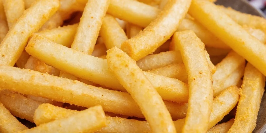 Golden fries topped with seasoning powder