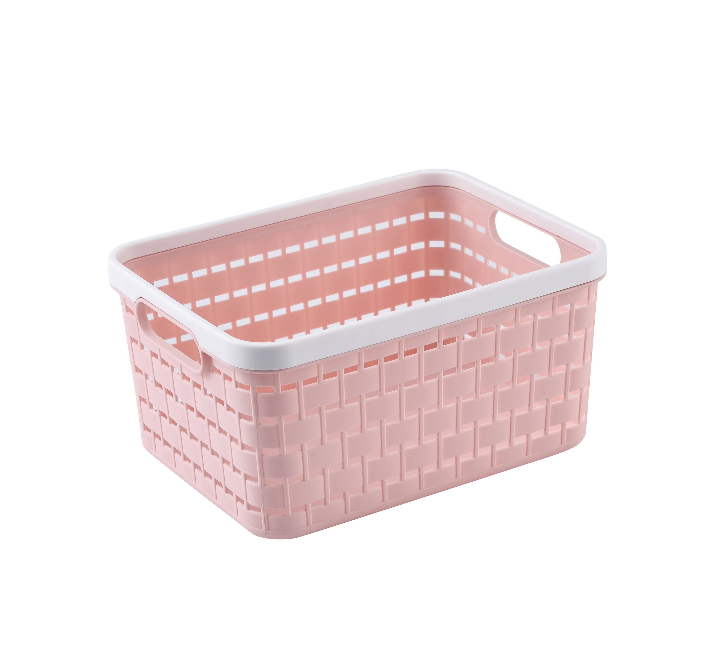 

Really good stackable storage bins basket woven basket for food classroom or home use, White,gray,blue,pink