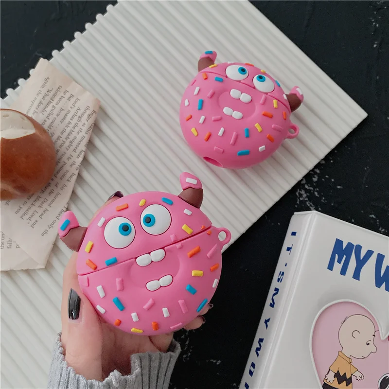 

3D Luxury Cute Kawaii Food Cookies Wireless Earphone Case with Clip Silicone Case de for Airpods 1 2 Pro