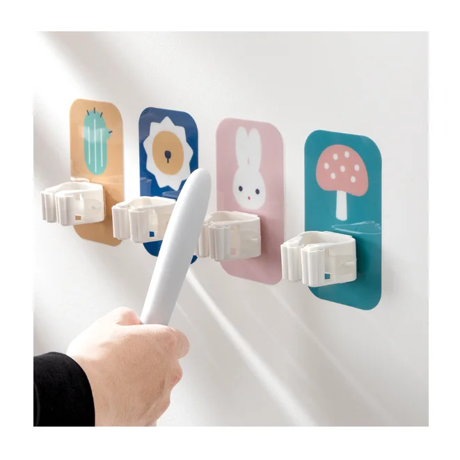 

Life Fun Mop Clip Seamless Viscose Mop Clip Cartoon Door Rear Storage Sticky Hook, Refer to photos or according to your requirements