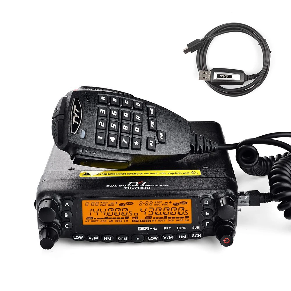 

TYT TH-7800 Mobile Radio 50W Transceiver Dual Band 136-174/400-480mhz Two Way Radio Truck w/Cable