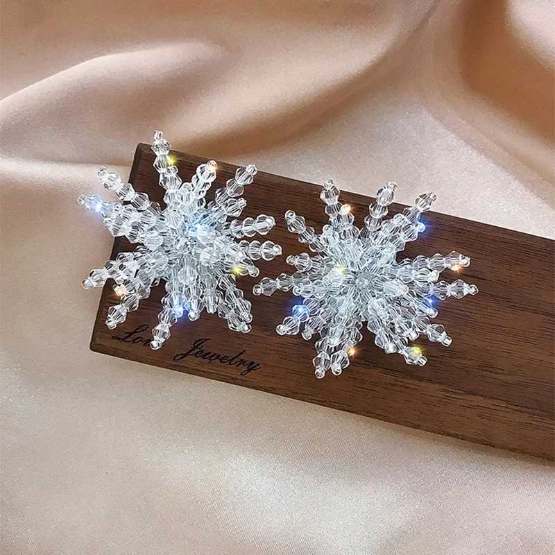 

New Arrival Clear Beads Luxury Crystal Flower Stud Earrings For Women Fashion Elegant Bijoux Wedding Earrings For Women 2021, Many colors fyi