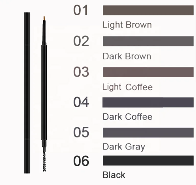 

Longlasting waterproof eyebrow pen private label thin brow pencil semi permanent eyebrow pen with brush
