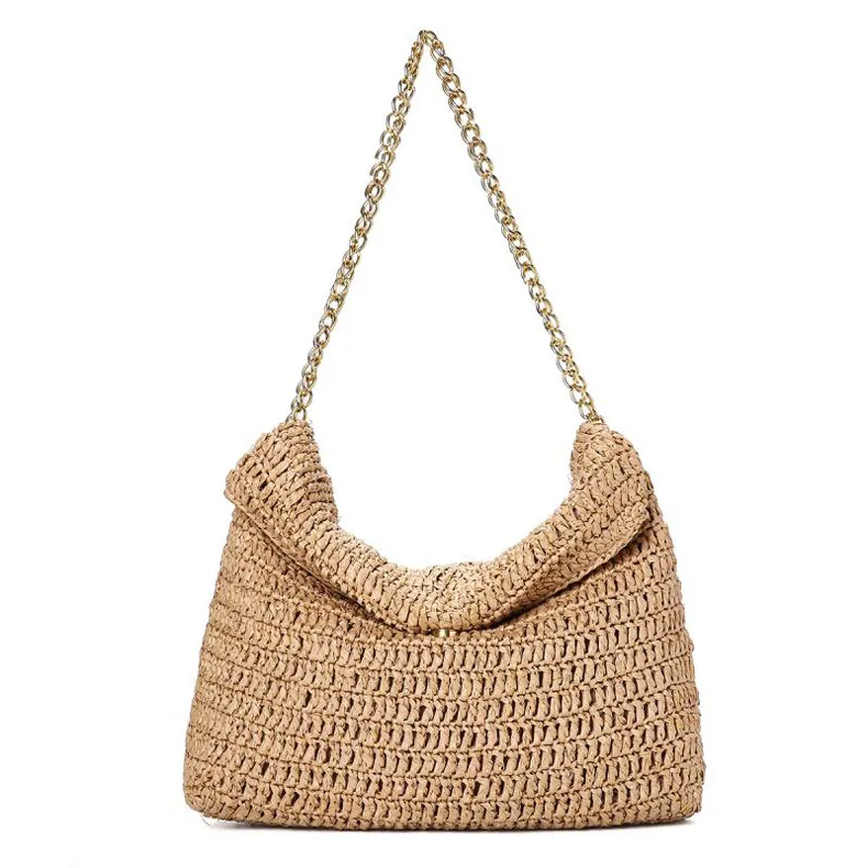 

Factory beach ladies single crossbody shoulder handbag designer weave natural straw bags, Customerized