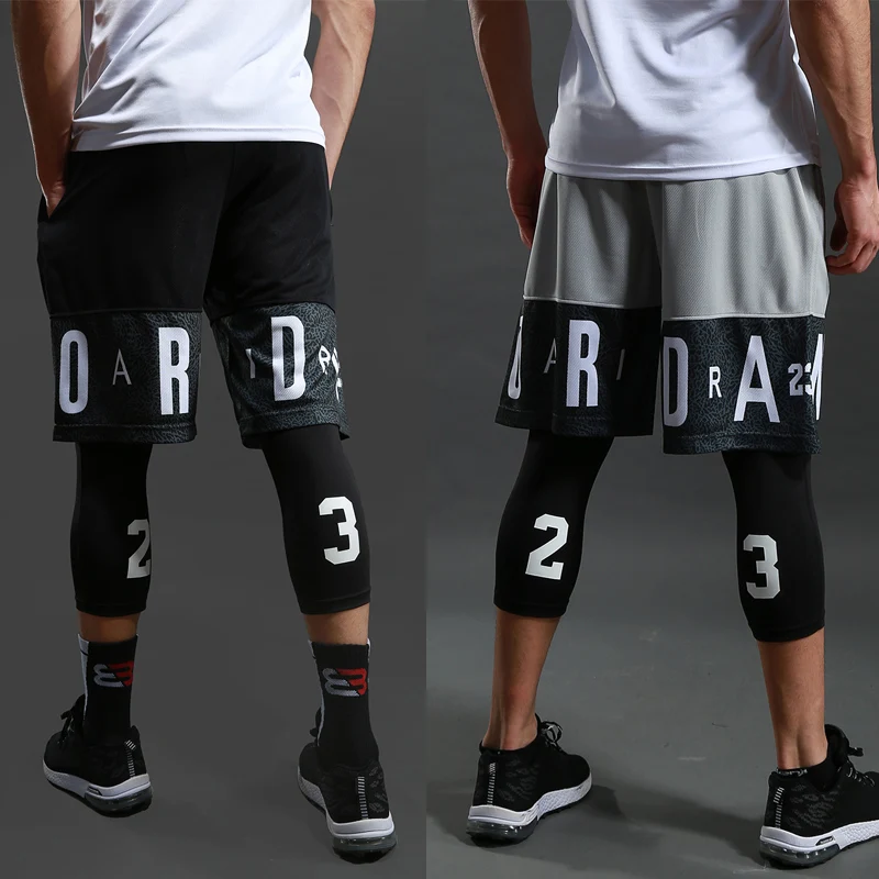 

Men Basketball shorts Sports Gym QUICK-DRY Workout Compression Board Shorts For Male Soccer Exercise Running Fitness tights